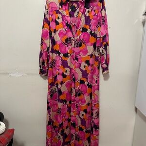 Gossard Floral Pink and Purple Loungewear Women's Size Large